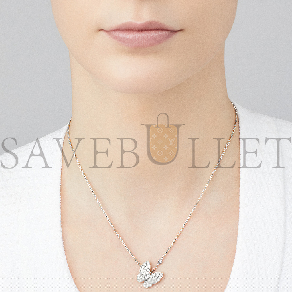 v*n cl*f arpels two butterfly pendant - white gold, Di*m*nd vcaro3m400